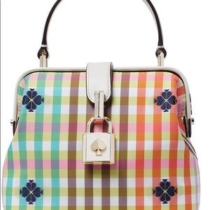 Kate Spade Remedy purse handbag plaid embroidered crossbody